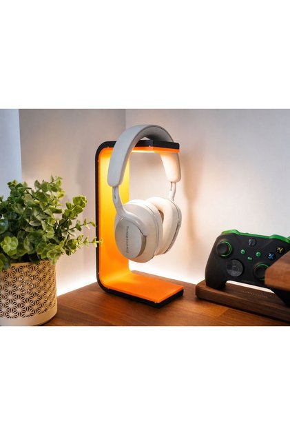 Led Işıklı Dekoratif Gamer Kulaklık Standı - Kulaklık Tutucu- 24 cm