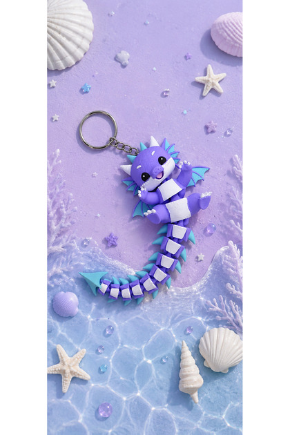 Cute Purple Dragon Figured Keychain | Dragon Bag Ornament