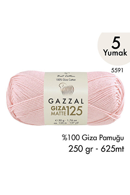 Gazzal Giza Matte 125 5589 - %100 Pamuk Yazlık Amigurumi ve Örgü