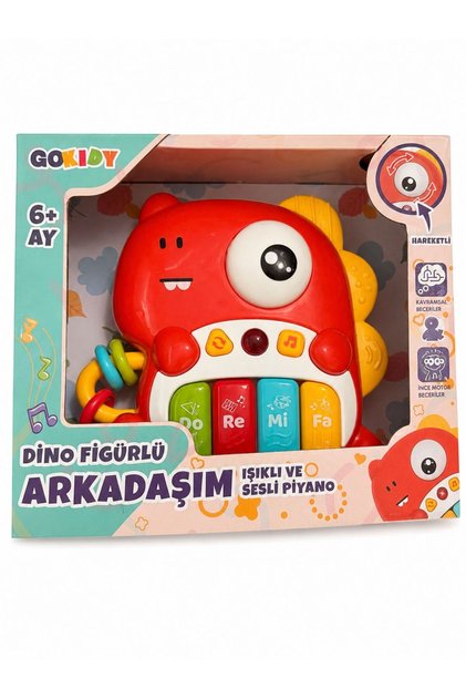 Müzikli Dinozor Figürlü Arkadaşım Işıklı ve Sesli Piyano
