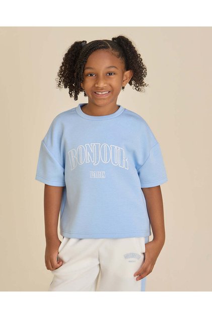 Girls Blue New York HD Print T-shirt
