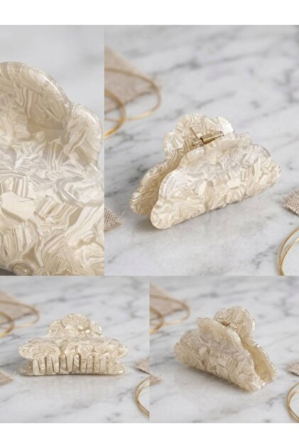 Bone Pattern Large Hairpin Matte Acetate Strong Hold Women's Hair Clip Hair Accessory Jewelry Gem 8 cm