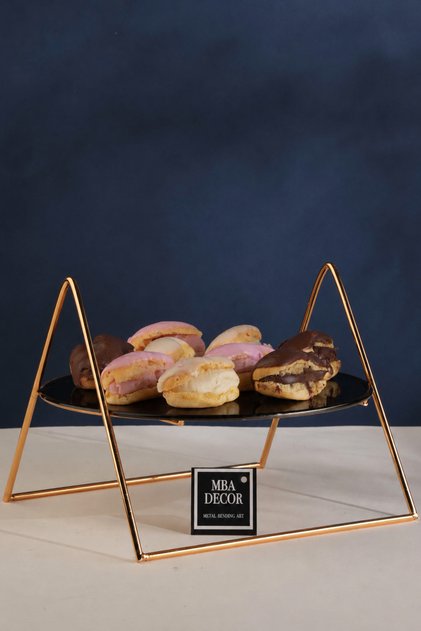 Gold Siyah Case Kahve Yanı Sunumluk Hediyelik Dekorasyon Ikramlık Organizer Mdf Ahşap 26cm