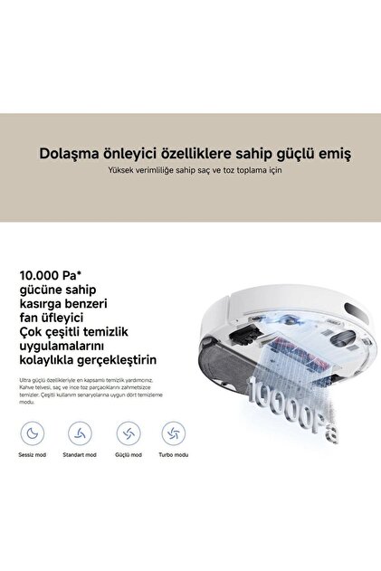 Xiaomi 10000Pa Akıllı Robot Süpürge Paspas LDS Lazer Haritalama
