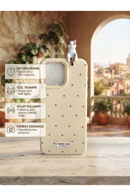 Kedili İphone 15pro max kılıf