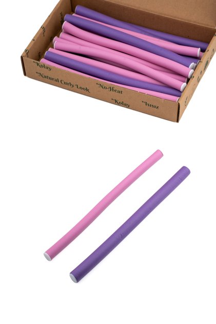 1255 Sosis Bigudi Seti 24lü | Isısız Esnek Saç Şekillendirici | Doğal Dalga ve Bukle için Latex Köpük Bigudi Boy:22Cm (Kopya)