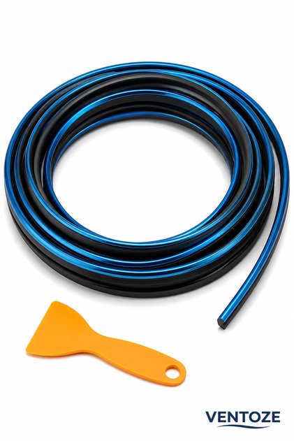 Car Interior Decorative Trim Strip 5 Meters Blue Flexible Pvc Glove Box Door Air Conditioning Strip
