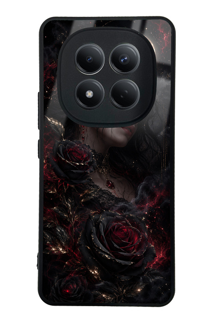 Xiaomi Redmi Note 15 Pro 4g Glossy Phone Case with Crimson Moon Rose Design