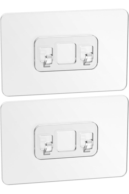 Set de 2 dispozitive adezive de înlocuire, Fără găurire, Adeziv puternic pentru suport de duș, suport de săpun, rafturi de depozitare pentru baie și bucătărie, rafturi de colț, 10 X 6 cm