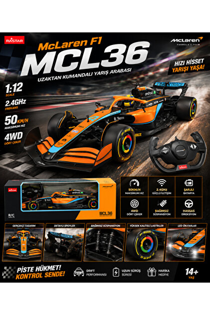 FABBA TOYS 99800 McLaren F1 MCL36 Uzaktan Kumandalı Araba 2.4 GHz