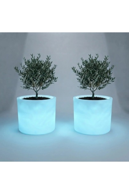 Set of 2 Laura Planter Boxes with Rgb Lighting for Indoor and Outdoor Use, Dimensions 77 X 70 X 53 Cm.