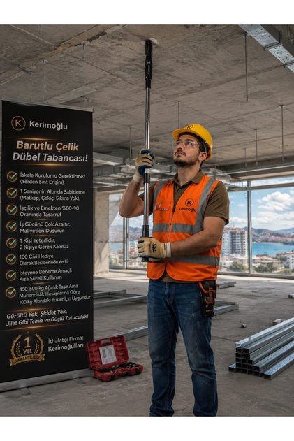Kerimoğlu 32mm Barut Entegre Çelik Dübel (Asma Tavan Bağlantı Çivisi )