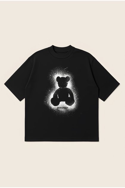 Palm Angels Teddy Spray Printed Oversize Boxy Cut Unisex 100% Cotton Tshirt | Streetwear