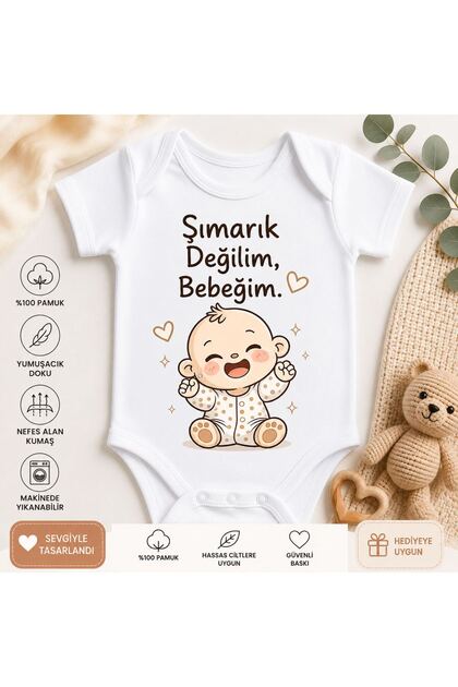 100% Cotton I'M Not Spoiled Baby Bodysuit Envelope Collar Short Sleeve