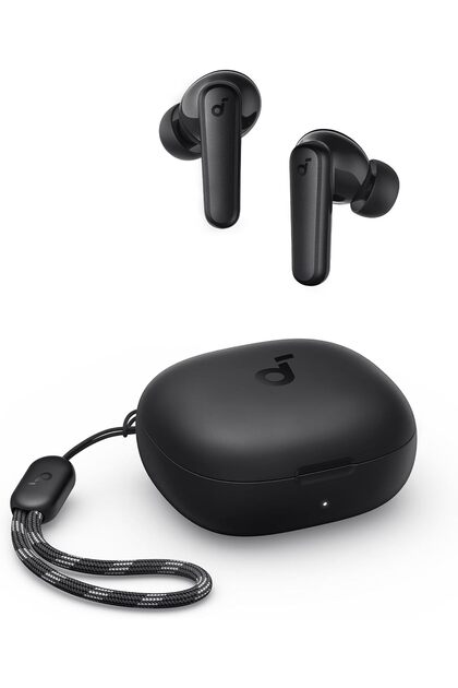 by Anker R50i True Wireless Earbuds, 10mm Drivers with Big Bass, Bluetooth 5.3, 30H Long Playtime, Water-Resistant, 2 Mics for AI Clear Calls, 22 Preset EQs, Customization via App (Black)