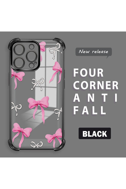 iPhone 14 Pro Max Compatible Transparent Back Four Corners Reinforced Impact Protection Silicone Case