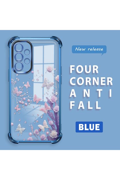 Samsung Galaxy A52/A52S Compatible Transparent Back Four Corners Reinforced Impact Protection Silicone Case