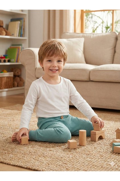 Unisex Baby & Kids 100% Cotton Leggings with Button Detail