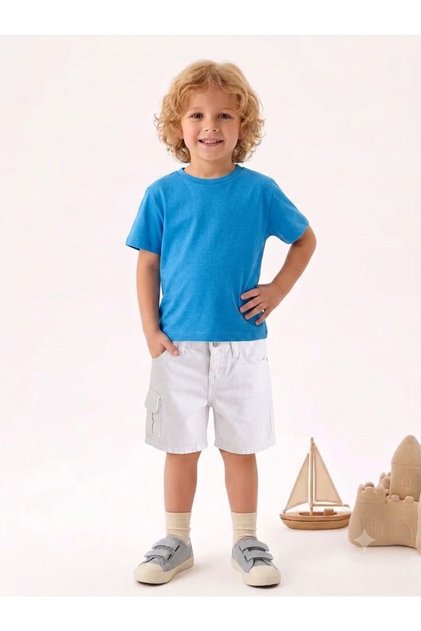 Boy's Gabardine Shorts with Cargo Pockets