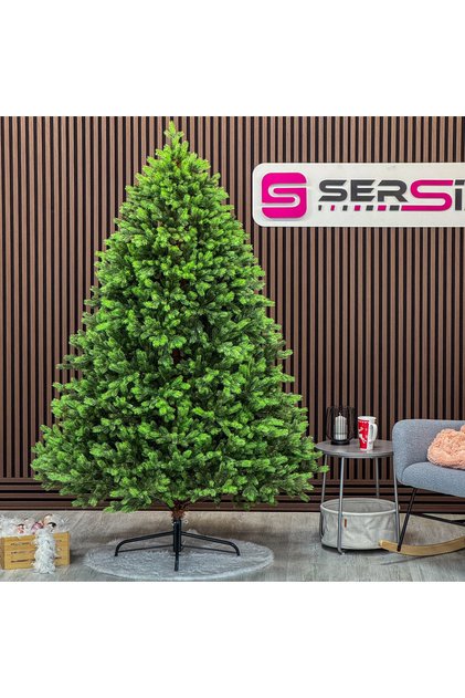 Brad artificial Sersimo, Hollandia, verde cu vârfuri verzi, complet 3D, 210 cm