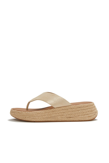 Women's F-Mode Espadrille Shimmersuede Toe-Post Sandals