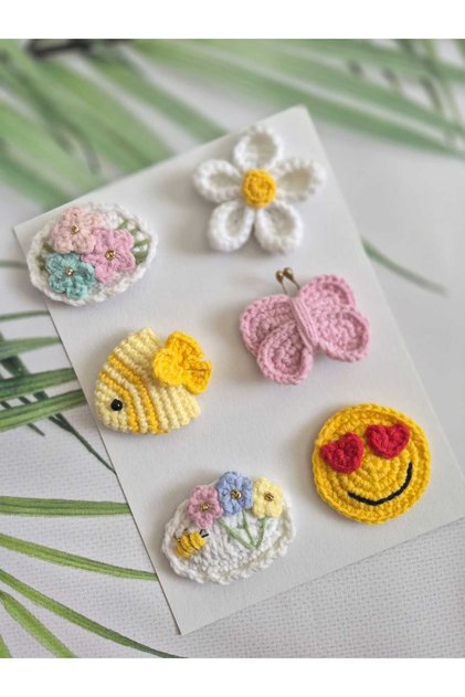 Baby Gift Pinterest Combinations Hairless Baby Hair Clips 6-Piece Mixed Sets Handmade Knitted Organic Baby Hair Accessories