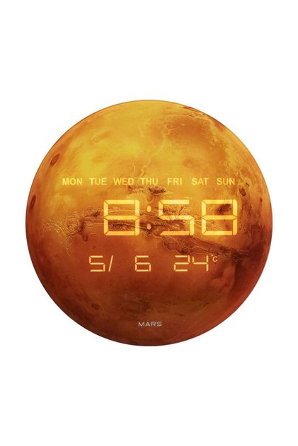 New In Moon Led Digital Wall Clock 32X32X3.2Cm Orange