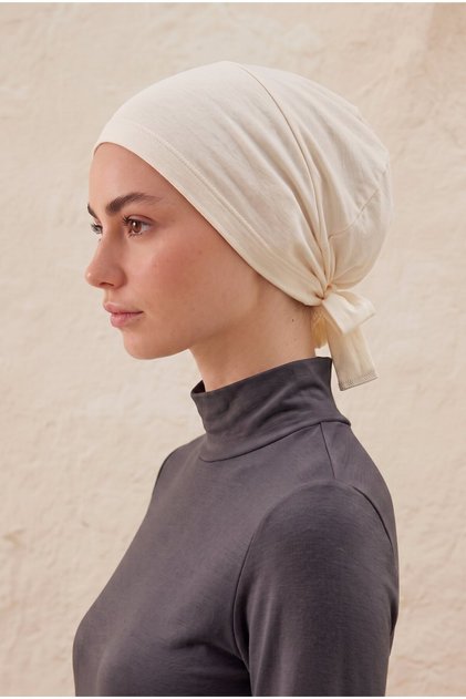 Non-Slip Combed Cotton Bonnet Ecru