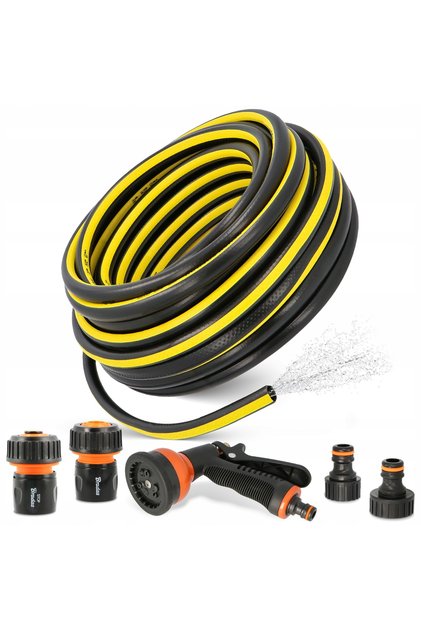 Furtun de grădină 3/4 retractabil flexibil 25 m SZLAUF pentru udare 3 straturi YO