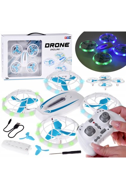 Dronă Quadcopter cu LED-uri și efecte de iluminare, Super Acrobații + telecomandă RC0737