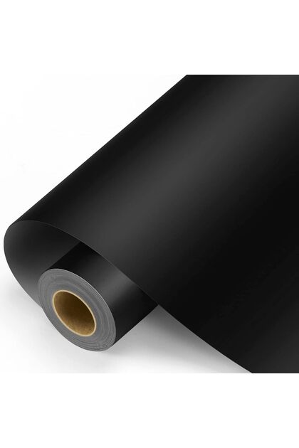 Black Permanent Vinyl Sticker - Matte Black Self-Adhesive Roll, Permanent Outdoor Sticker, 12" x 40FT, suitable for decorative stickers, car stickers, scrapbooking, signage, etc.