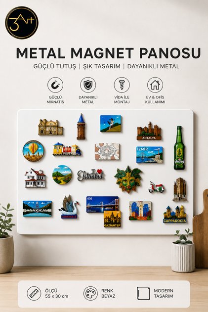 Duvara Monte Manyetik Magnet Sergileme Panosu - Magnet Düzenleyici