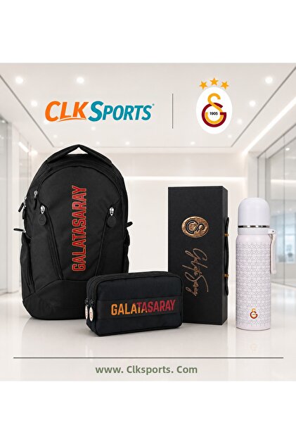 Zipper Detailed Backpack, Pen Bag, Thermos Flask Set in Special Box