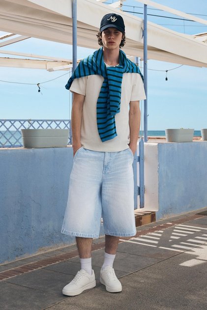 Denim kaykaycı bermuda