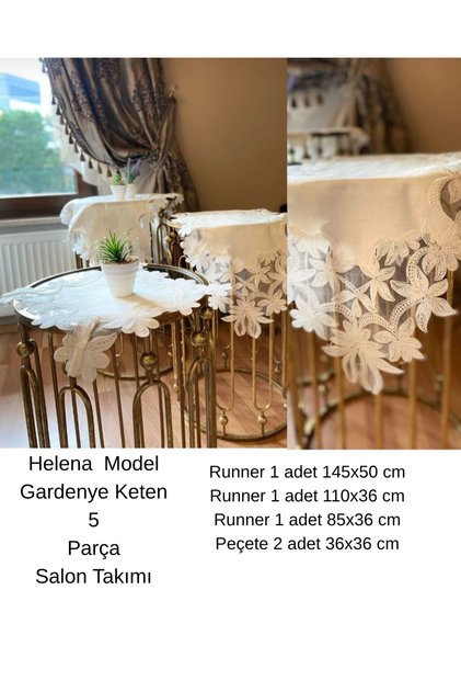 Living Room Set Runner Set Linen French Lace Borderless Dowry Products