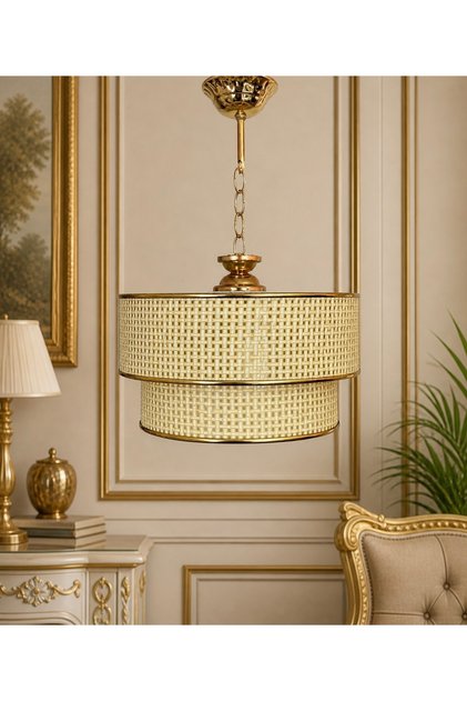 2 Katlı Hazeran Modern Sarkıt Gold Biyeli Gold duy Şık Salon Yatak Odası Oturma Odası 5958AV