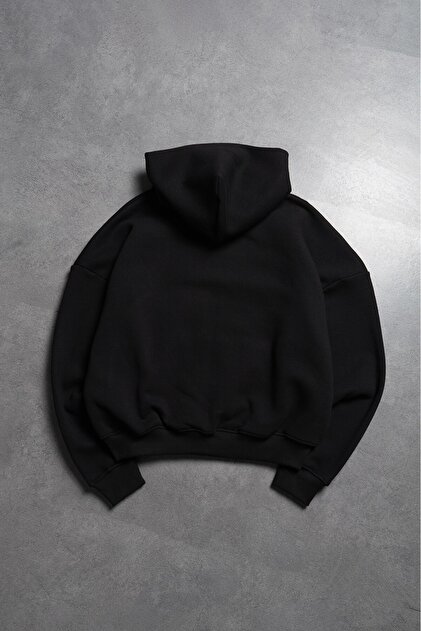 Crupt Studio Darkline Siyah Crop Erkek Ceket Zip Hoodie - Fiyatı