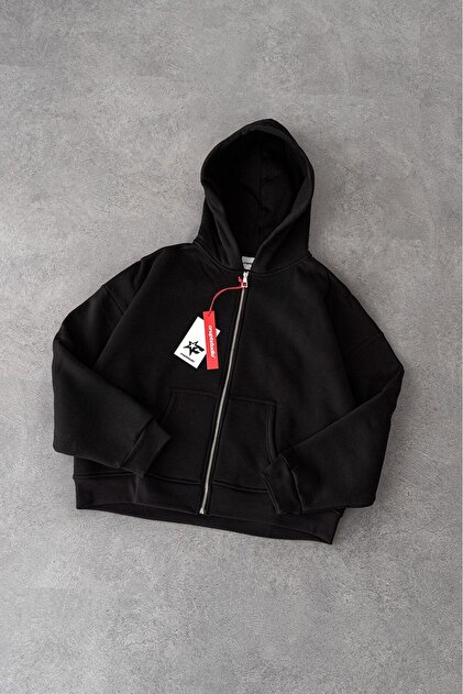 VERDY TAPPEI ZIP HOOD Black 黒　サイズL Crupt Studio Siyah Boxy Crop Erkek Ceket Zip Hoodie - Fiyatı