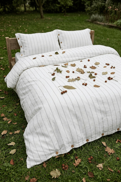 Cotton Collection Single Striped Duvet Cover Set Rayuna