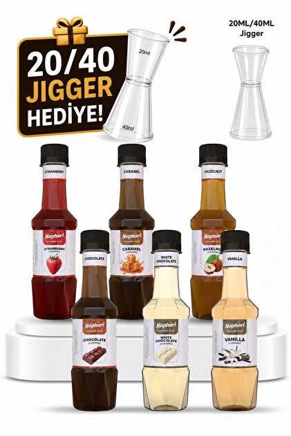 Saphori 6'lı Aromalı Kokteyl Şurubu Kahve Şurubu Seti 6 x 250 ML