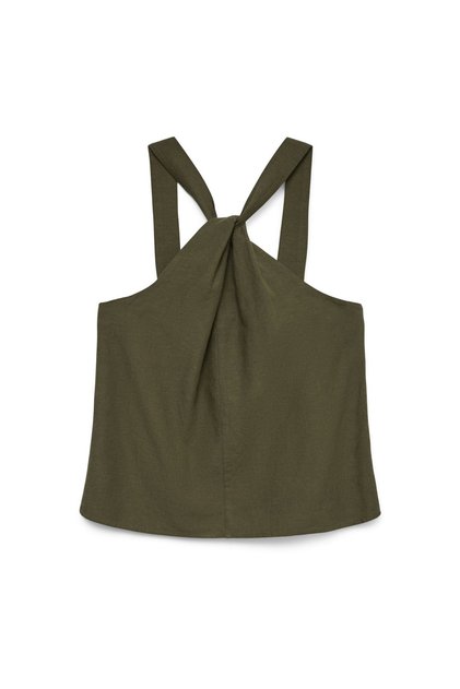 Haki Kadın T-Shirt VMJOSEPHINE S/L KNOT TOP WVN BTQ S
