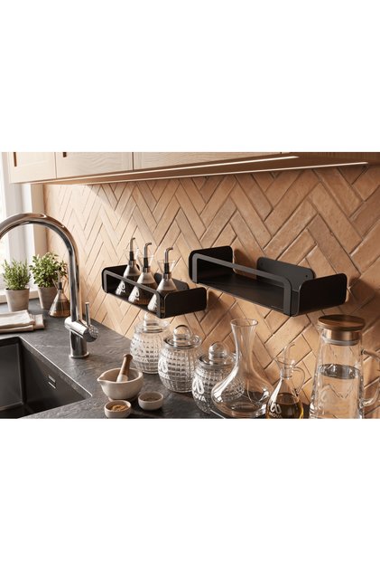 Metal 2-Piece Kitchen Office Room Spice Rack Shelf Organizer Metal Hanging Shelves Bookshelf Ornament Carry