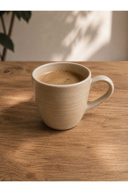 BONNA KUPA MUG BARDAK BEJ RENK PORSELEN (TEKLİ)