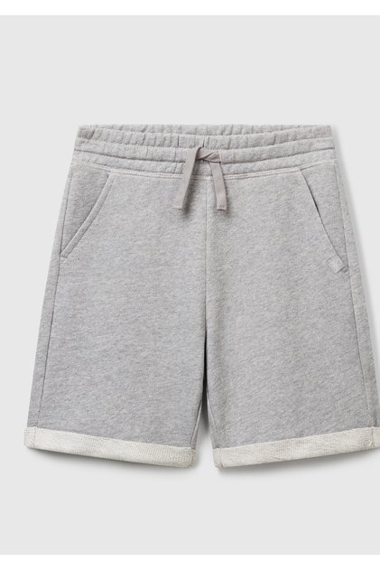 Boys' grey melange logo sweat shorts