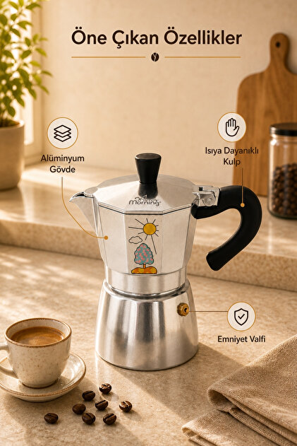 Any Morning Hes-6 Moka Pot Espresso Kahve Makinesi 240 ML - Fiyatı