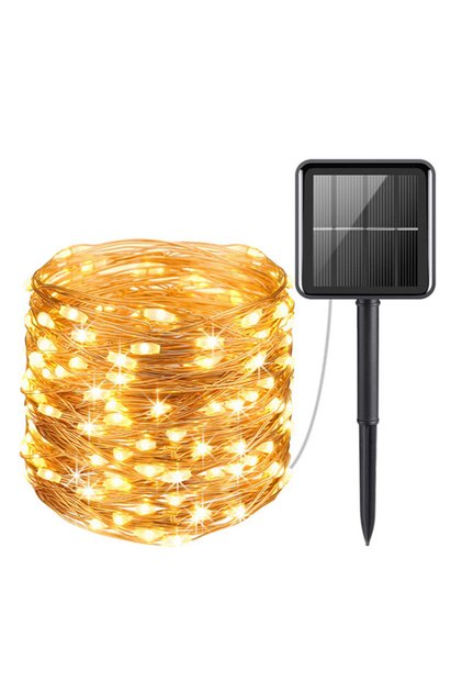 Güneş Enerjili Solar 12 Metre Peri Led Sarı Renk Dış Ortam 8 Yanma Modu