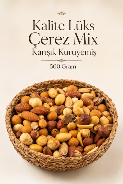 (500 GR) Taze 1. Kalite Lüks Çerez Mix Karışık Kuruyemiş