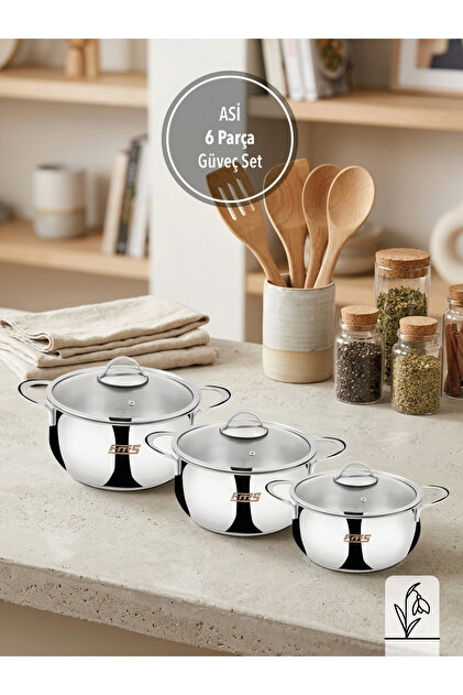 FMS 6025 Damla 8 Parça Çelik Tencere Takımı Metal Kulp - Fiyatı