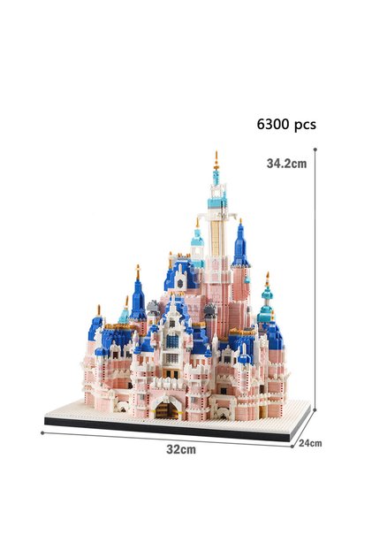 Big Castle in bag Party Gift Pink Castle Model Kits Toys Microblock Building Blocks for Adults Princ