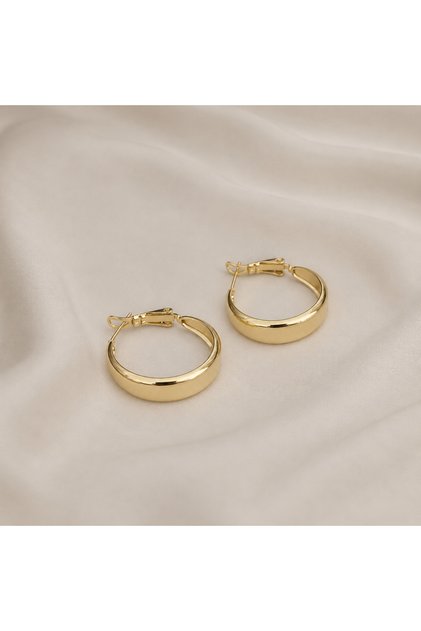 Kadın kararmaz 14 k gold çelik halka küpe